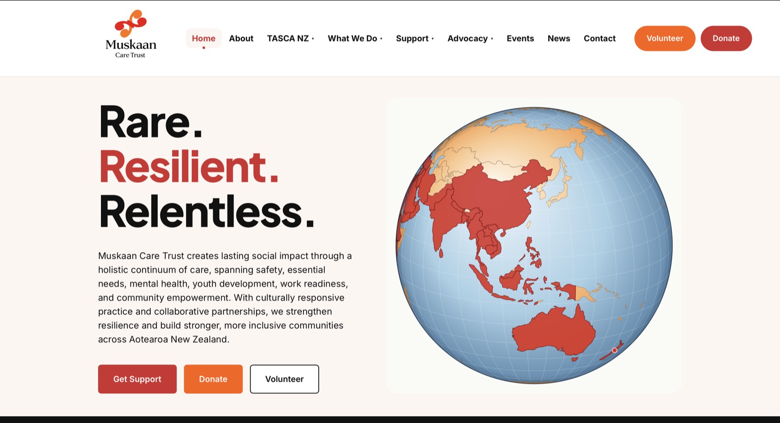 Muskaan Care Trust homepage