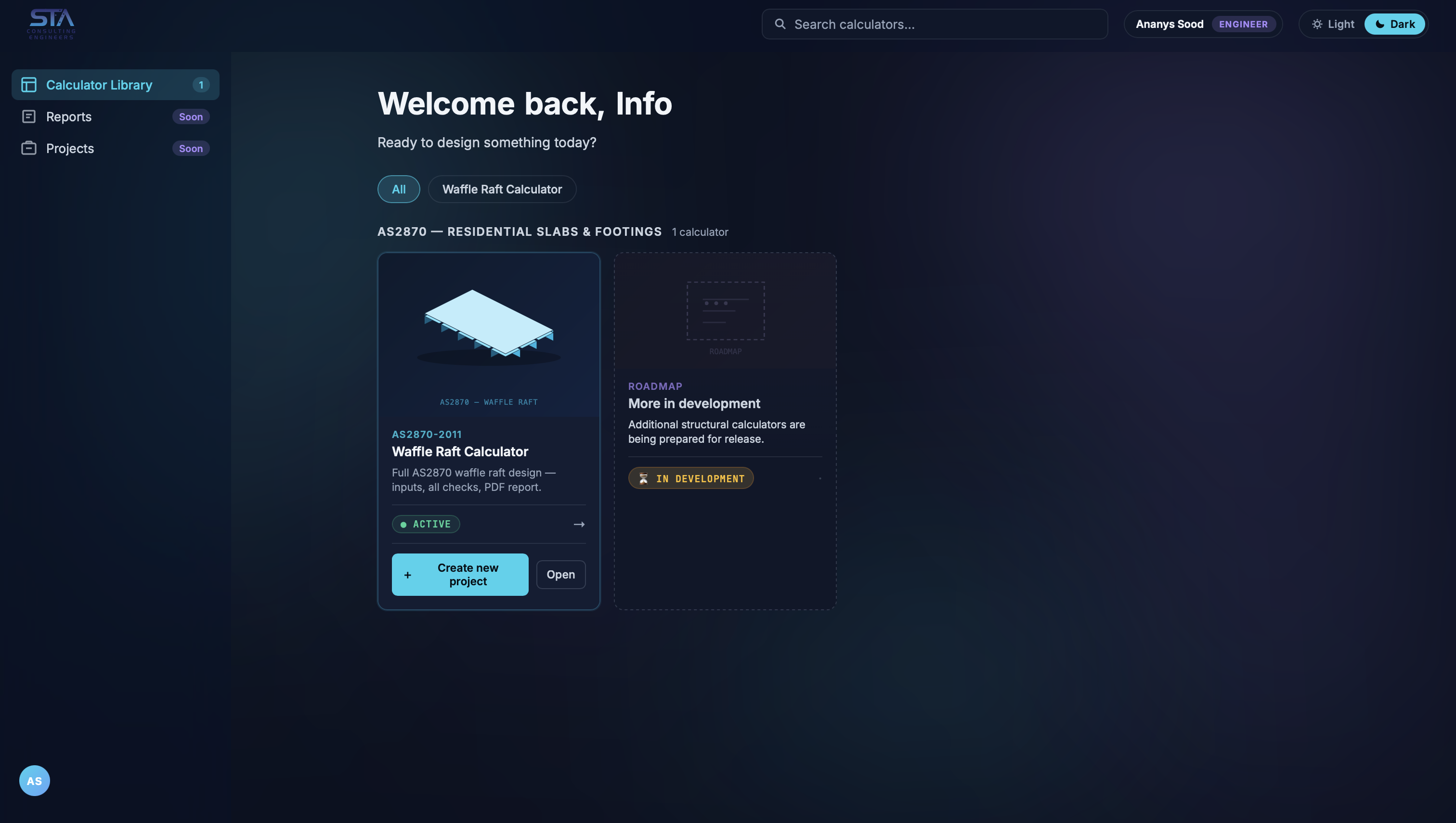 STA portal dashboard